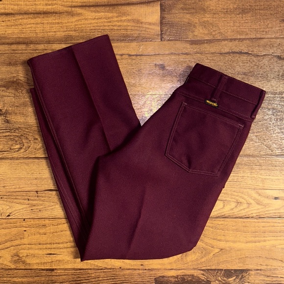 Wrangler ~ Men’s Size 35/30 ~ Vintage ~ USA ~ Burgundy ~ Bell Bottom Pants - Picture 3 of 12